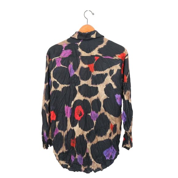 Alembika Cosmopolitan Button Down Shirt Top in Violet Crinkle Oversized XS - Picture 7 of 7